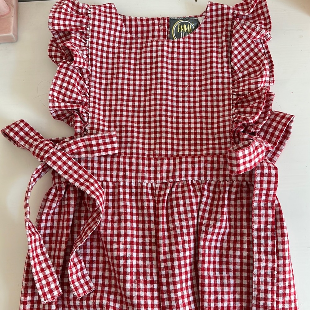Emma Jean Red Gingham Overalls size 2T